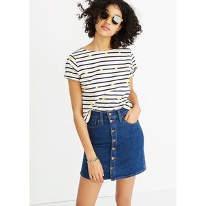 MADEWELL | Denim Button-Front Straight Mini Skirt
